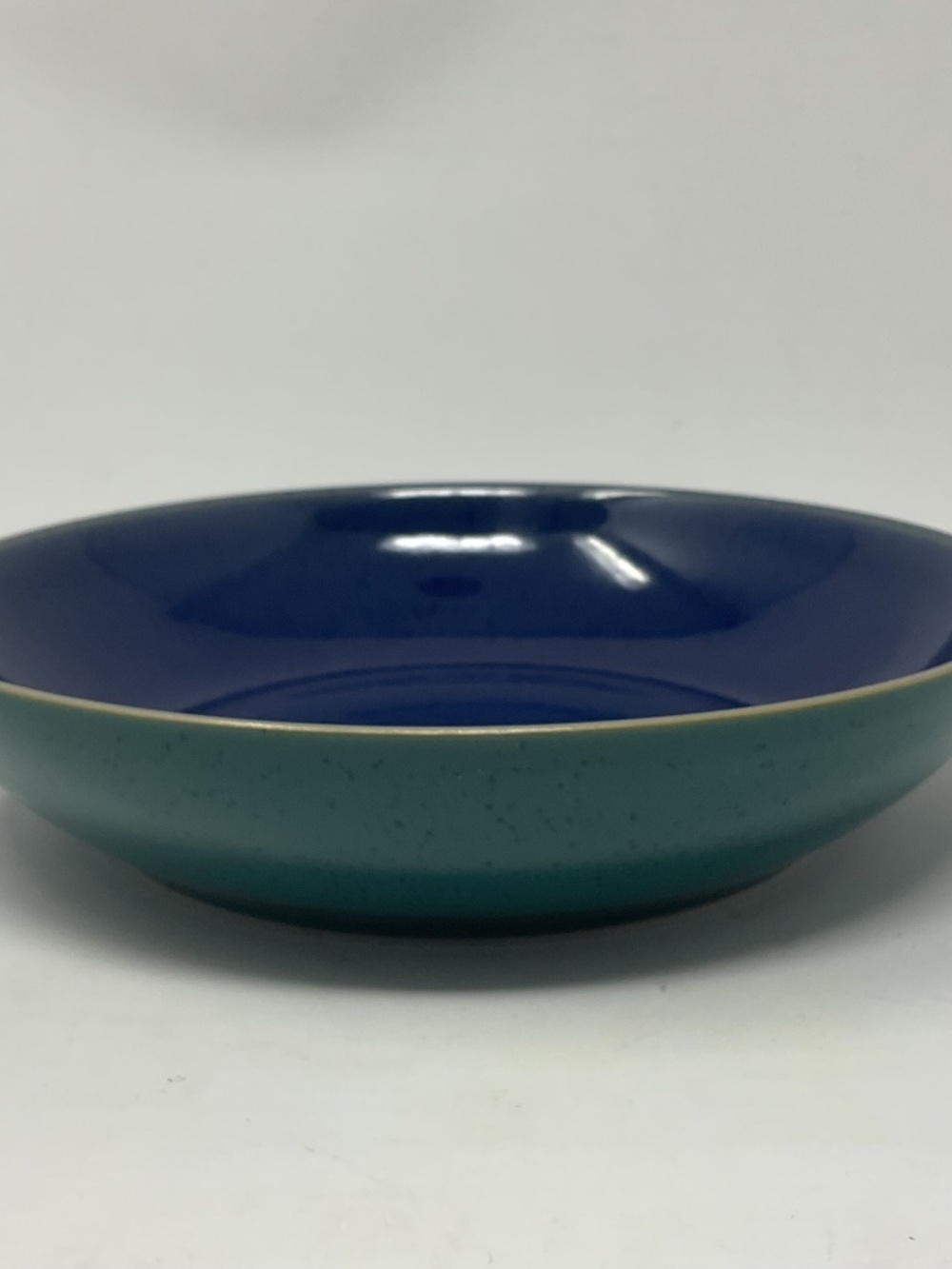 Denby Harlequin (retired) Stoneware Blue Green Individual Pasta Bowl